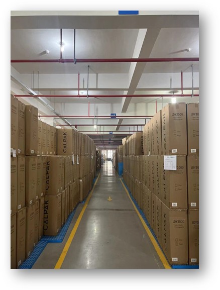 Finished product warehouse sorting scene